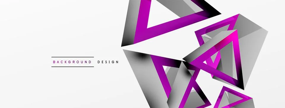 Triangle abstract background. 3d vector basic shape technology or business 스톡 일러스트