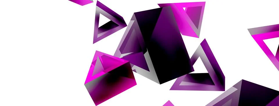 Triangle abstract background. 3d vector basic shape technology or business Illustrazione stock