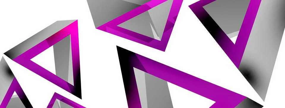 Triangle abstract background. 3d vector basic shape technology or business Stock Illustration