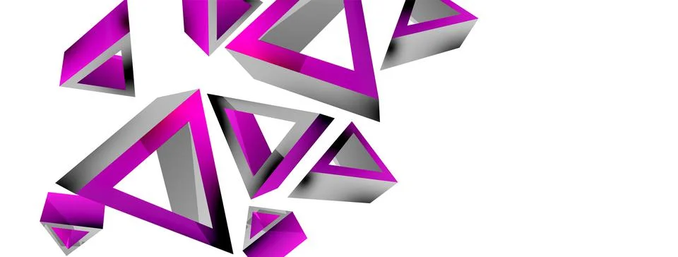 Triangle abstract background. 3d vector basic shape technology or business Stock Illustration