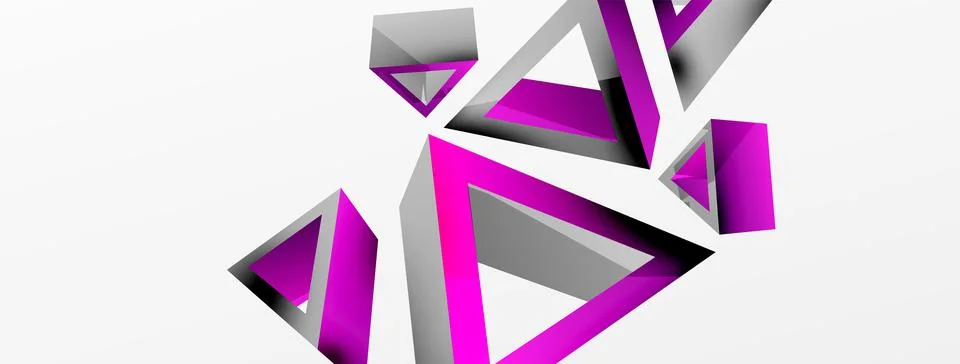 Triangle abstract background. 3d vector basic shape technology or business Stock Illustration