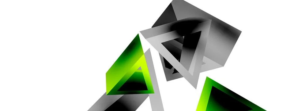 Triangle abstract background. 3d vector basic shape technology or business Stock Illustration
