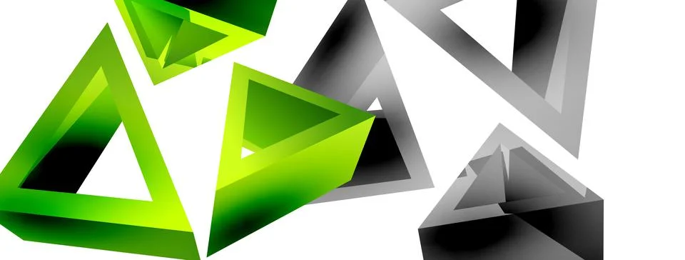 Triangle abstract background. 3d vector basic shape technology or business Stock Illustration