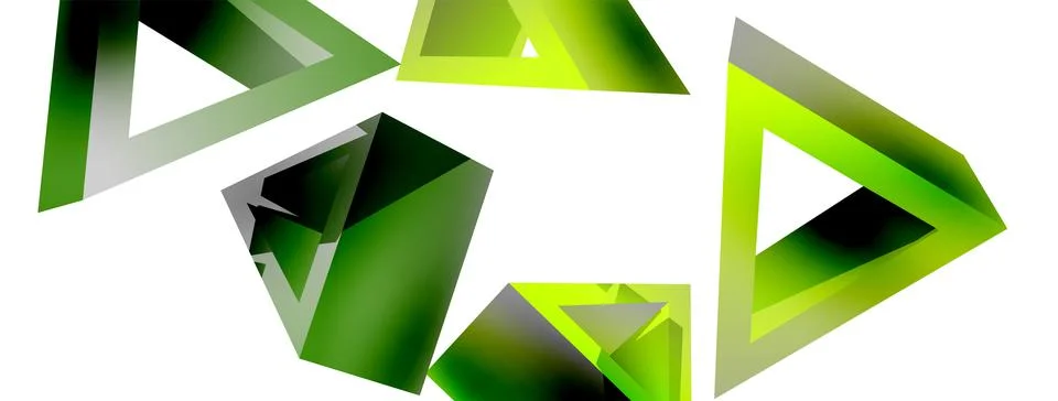 Triangle abstract background. 3d vector basic shape technology or business Stock Illustration