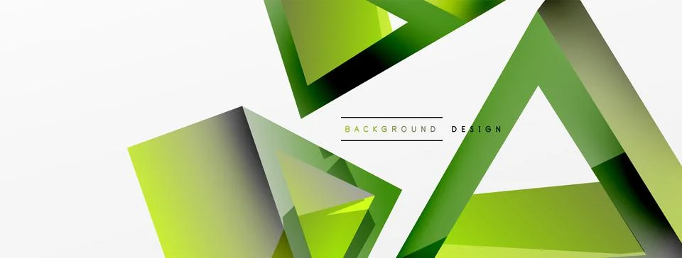 Triangle abstract background. 3d vector basic shape technology or business Stock Illustration