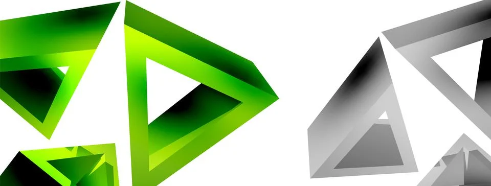 Triangle abstract background. 3d vector basic shape technology or business 스톡 일러스트