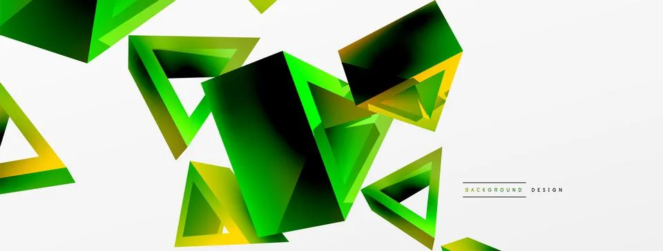 Triangle abstract background. 3d vector basic shape technology or business Stock Illustration