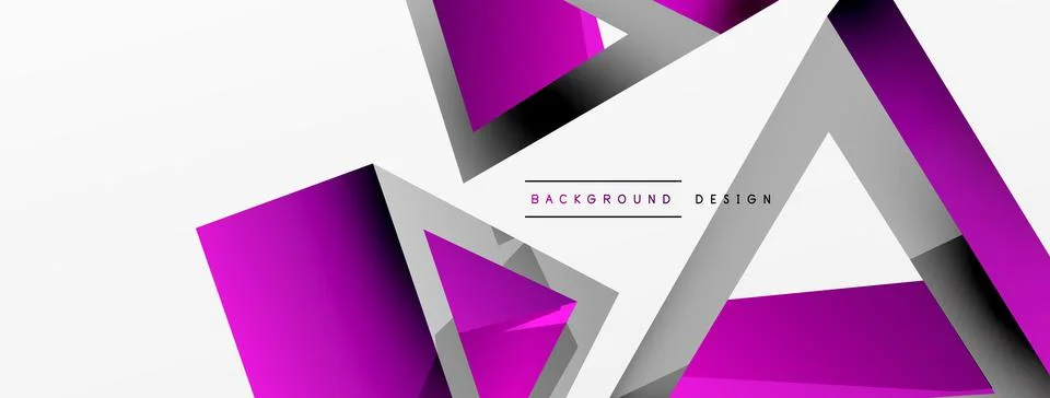 Triangle abstract background. 3d vector basic shape technology or business Illustrazione stock