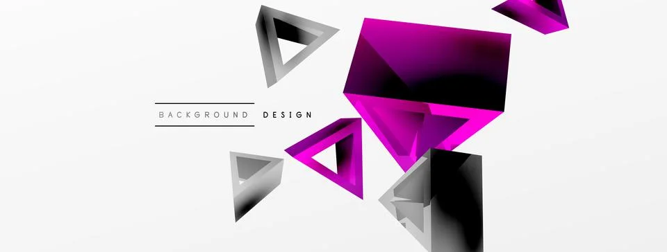 Triangle abstract background. 3d vector basic shape technology or business Stock Illustration