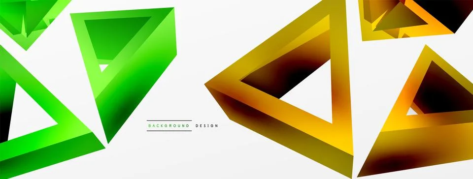 Triangle abstract background. 3d vector basic shape technology or business Stock Illustration