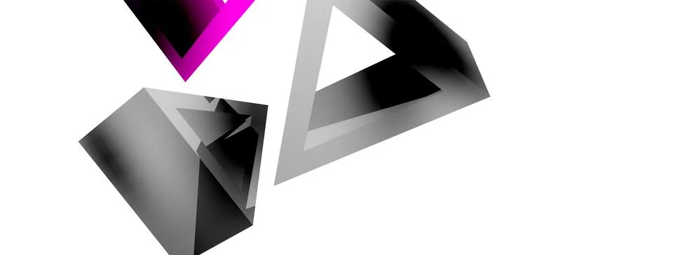 Triangle abstract background. 3d vector basic shape technology or business Stock Illustration