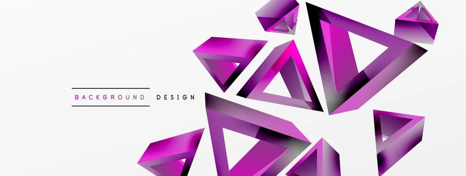 Triangle abstract background. 3d vector basic shape technology or business Stock Illustration