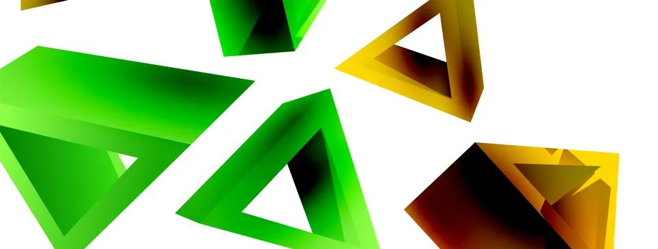 Triangle abstract background. 3d vector basic shape technology or business Stock Illustration