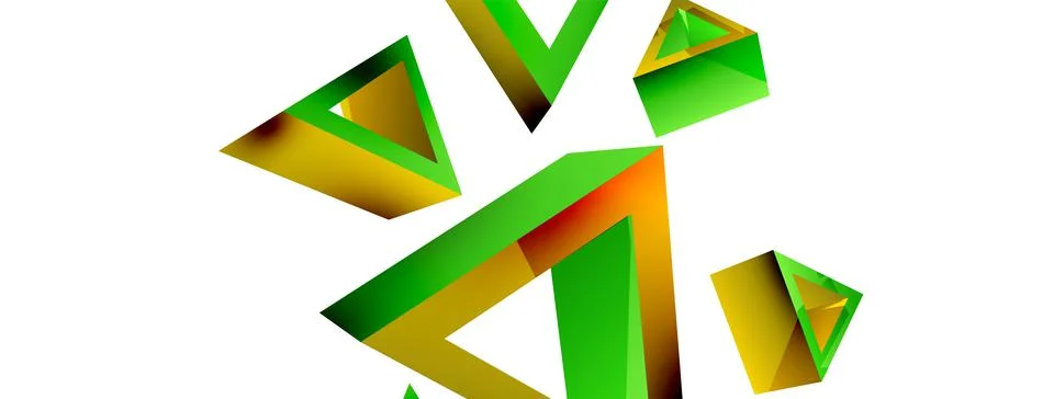 Triangle abstract background. 3d vector basic shape technology or business Stock Illustration