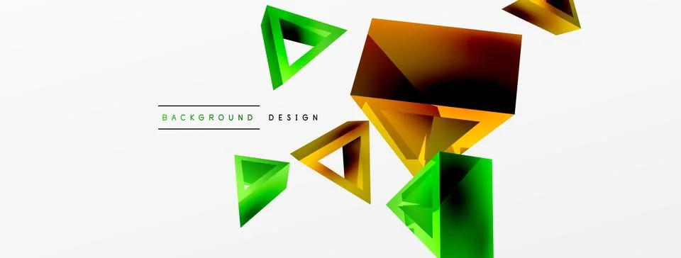 Triangle abstract background. 3d vector basic shape technology or business Stock Illustration