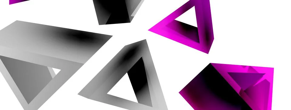 Triangle abstract background. 3d vector basic shape technology or business 스톡 일러스트