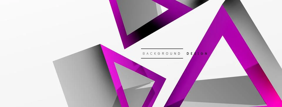 Triangle abstract background. 3d vector basic shape technology or business Stock Illustration