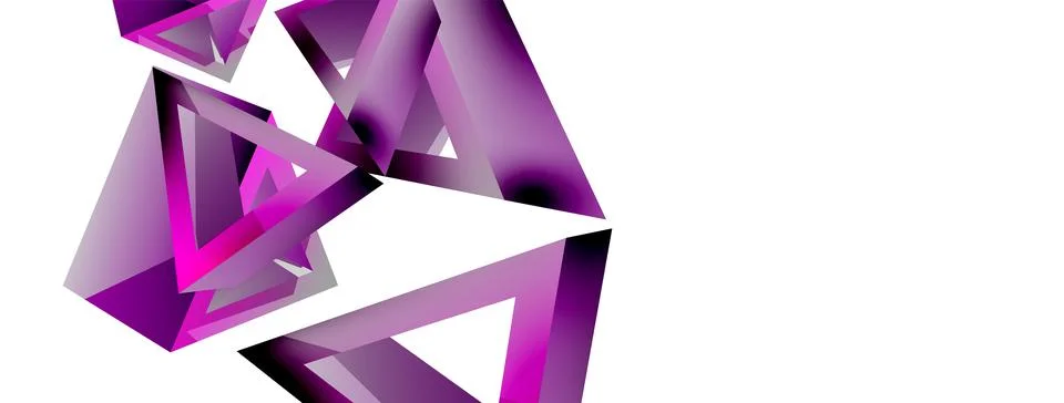 Triangle abstract background. 3d vector basic shape technology or business Stock Illustration