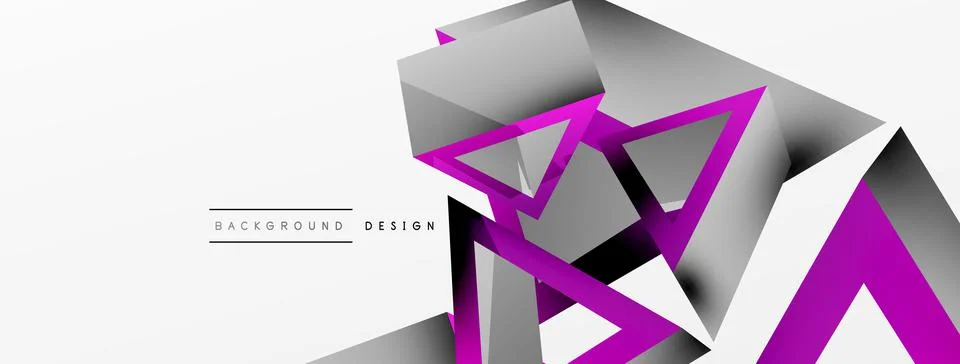 Triangle abstract background. 3d vector basic shape technology or business Illustrazione stock
