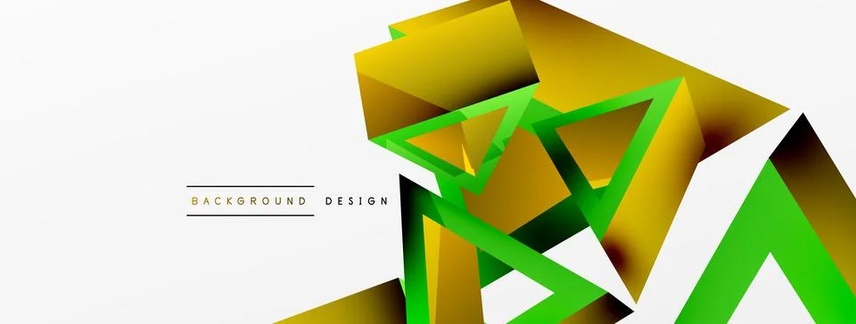 Triangle abstract background. 3d vector basic shape technology or business Stock Illustration