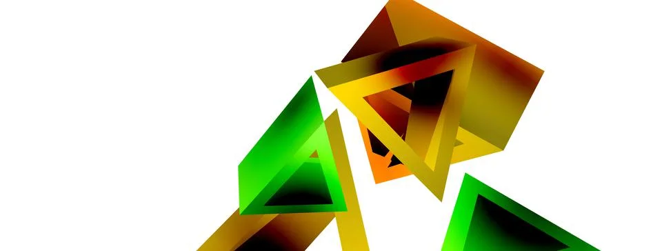 Triangle abstract background. 3d vector basic shape technology or business Stock Illustration