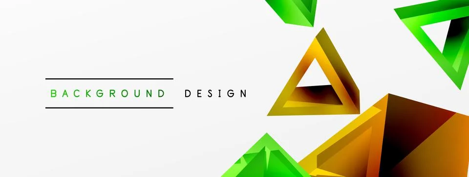 Triangle abstract background. 3d vector basic shape technology or business Stock Illustration