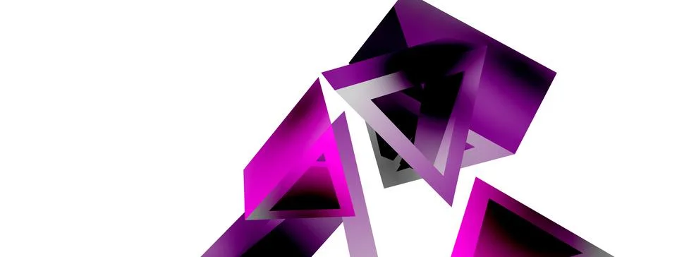 Triangle abstract background. 3d vector basic shape technology or business Stock Illustration