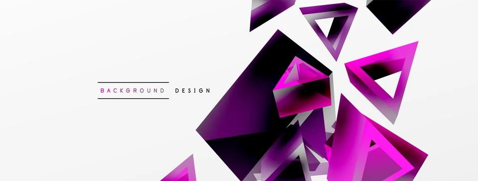 Triangle abstract background. 3d vector basic shape technology or business 스톡 일러스트