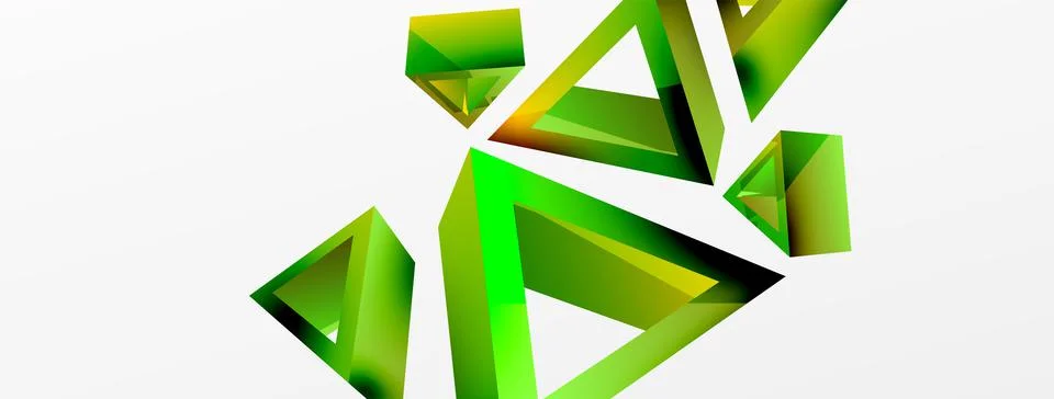 Triangle abstract background. 3d vector basic shape technology or business Stock Illustration