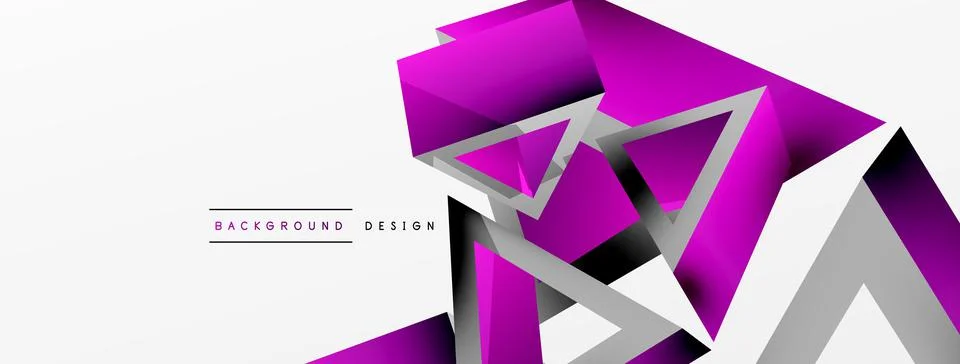 Triangle abstract background. 3d vector basic shape technology or business Stock Illustration