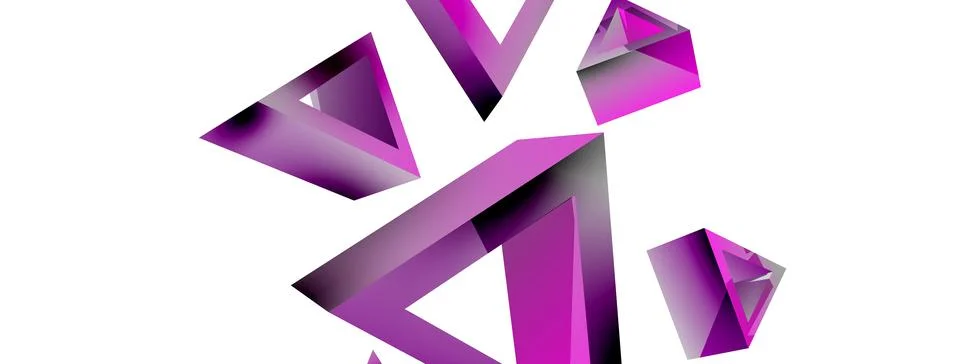 Triangle abstract background. 3d vector basic shape technology or business Stock Illustration