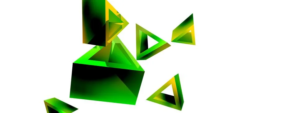 Triangle abstract background. 3d vector basic shape technology or business Stock Illustration