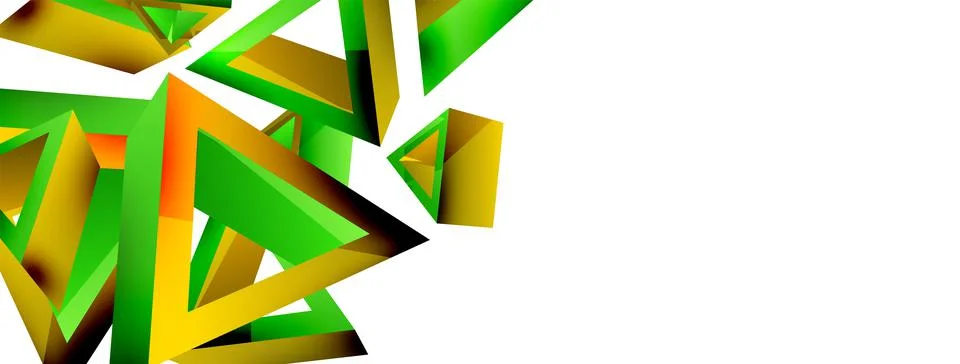 Triangle abstract background. 3d vector basic shape technology or business Stock Illustration