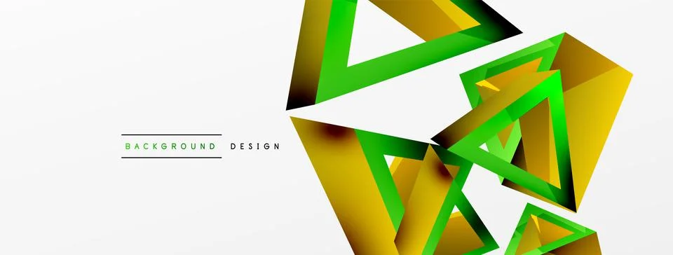 Triangle abstract background. 3d vector basic shape technology or business Stock Illustration