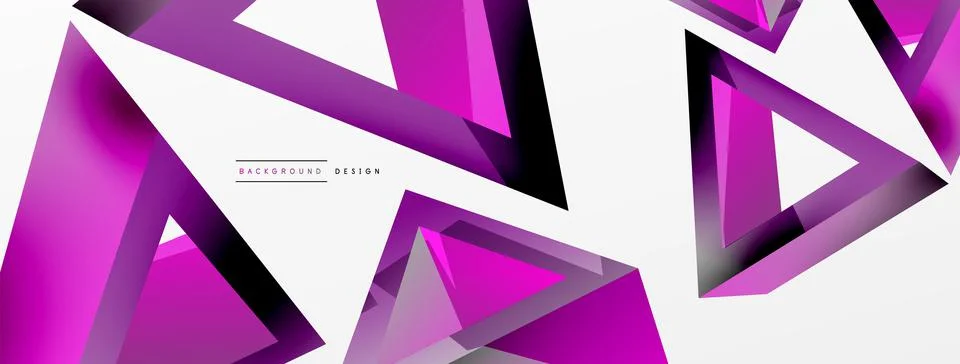 Triangle abstract background. 3d vector basic shape technology or business Stock Illustration