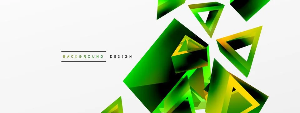 Triangle abstract background. 3d vector basic shape technology or business Stock Illustration