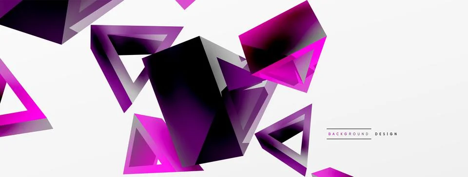 Triangle abstract background. 3d vector basic shape technology or business Illustrazione stock