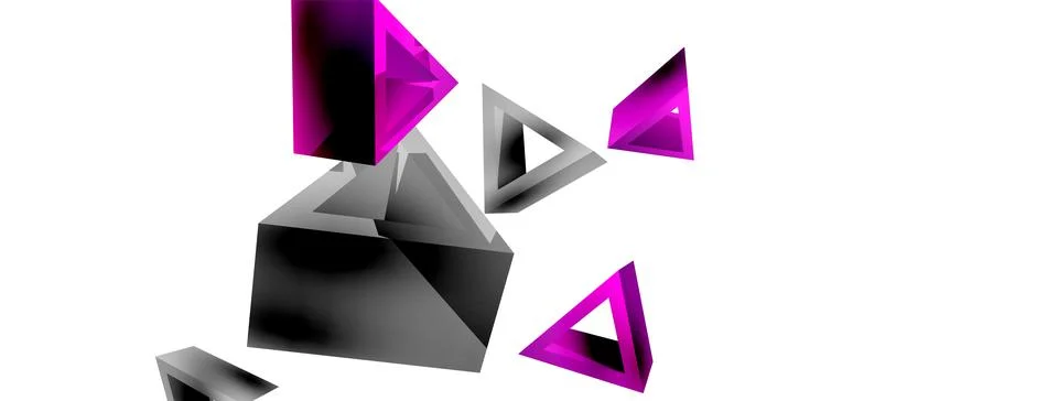 Triangle abstract background. 3d vector basic shape technology or business Illustrazione stock