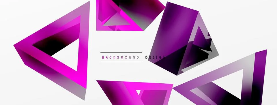 Triangle abstract background. 3d vector basic shape technology or business Stock Illustration