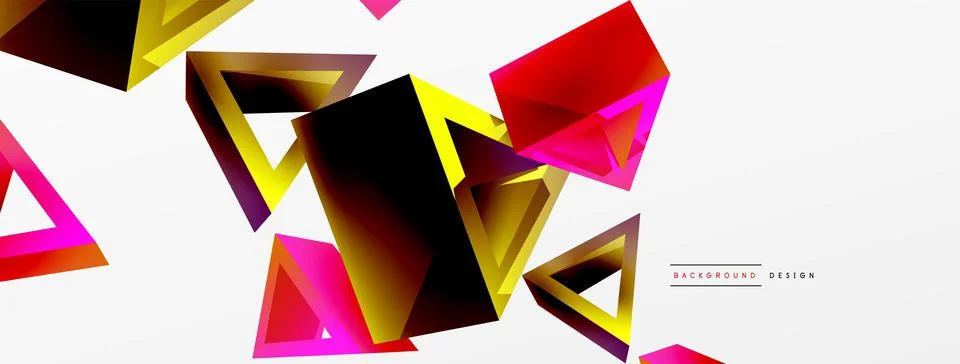 Triangle abstract background. 3d vector basic shape technology or business イラスト素材