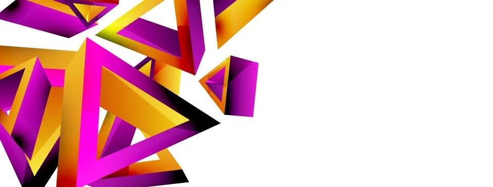 Triangle abstract background. 3d vector basic shape technology or business Stock Illustration
