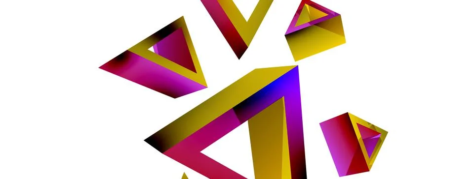 Triangle abstract background. 3d vector basic shape technology or business Stock Illustration