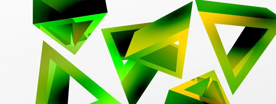Triangle abstract background. 3d vector basic shape technology or business Stock Illustration