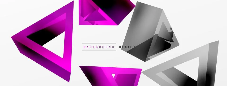 Triangle abstract background. 3d vector basic shape technology or business Stock Illustration