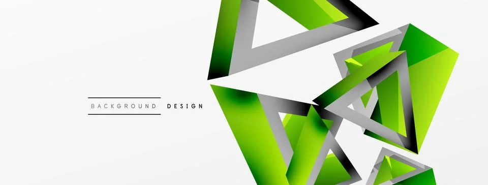 Triangle abstract background. 3d vector basic shape technology or business Stock Illustration