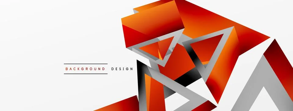 Triangle abstract background. 3d vector basic shape technology or business Illustrazione stock