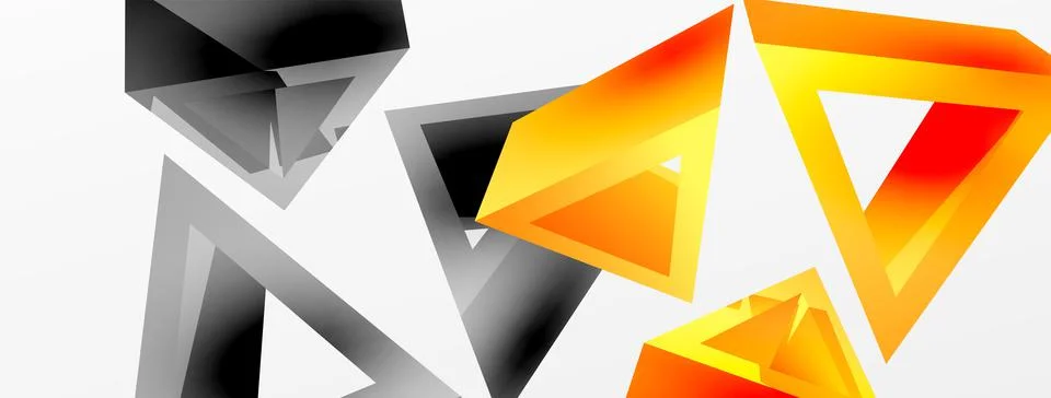 Triangle abstract background. 3d vector basic shape technology or business 스톡 일러스트