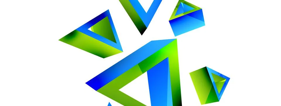 Triangle abstract background. 3d vector basic shape technology or business 스톡 일러스트