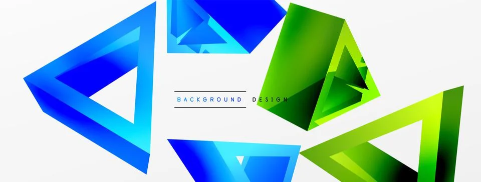 Triangle abstract background. 3d vector basic shape technology or business Stock Illustration