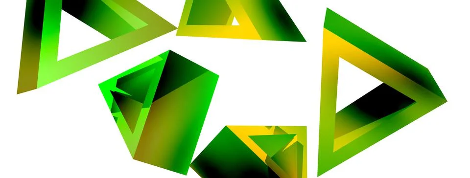 Triangle abstract background. 3d vector basic shape technology or business Stock Illustration